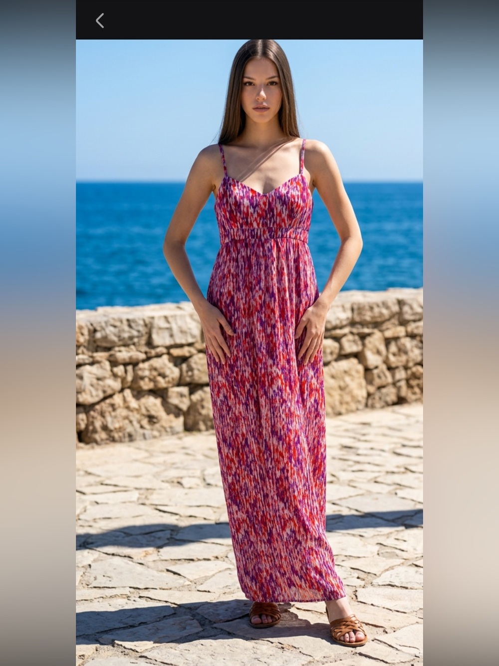 Felicity & Coco Pink Multi-Print Spaghetti Strap Maxi Dress